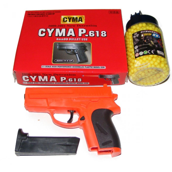 Cyma P618 Spring Powered Plastic BB Gun Pistol + 2000 Pellets