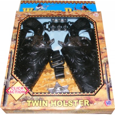 Twin Western Style Click-Action Cowboy Play Gun Set Twin Western Style Click-Action Cowboy Play Gun Set